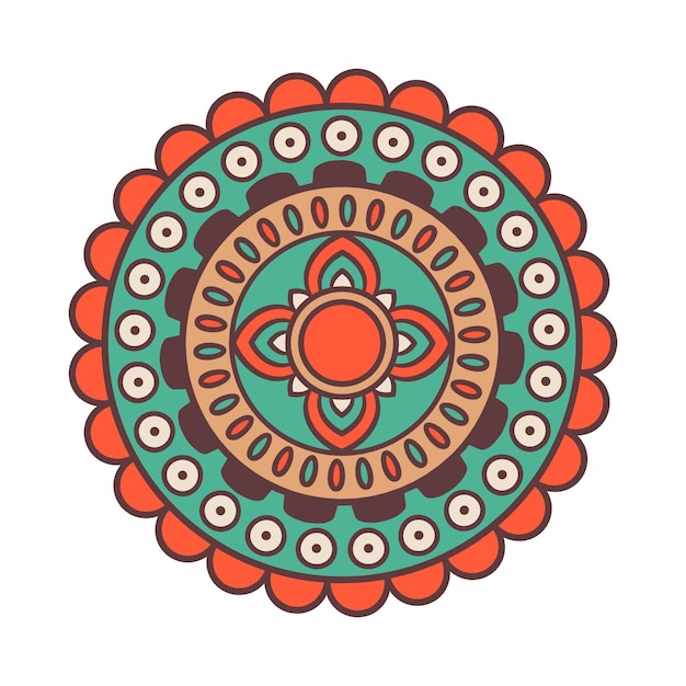 Elemento de diseño gráfico de vector de patrón brillante de ornamento de mandala