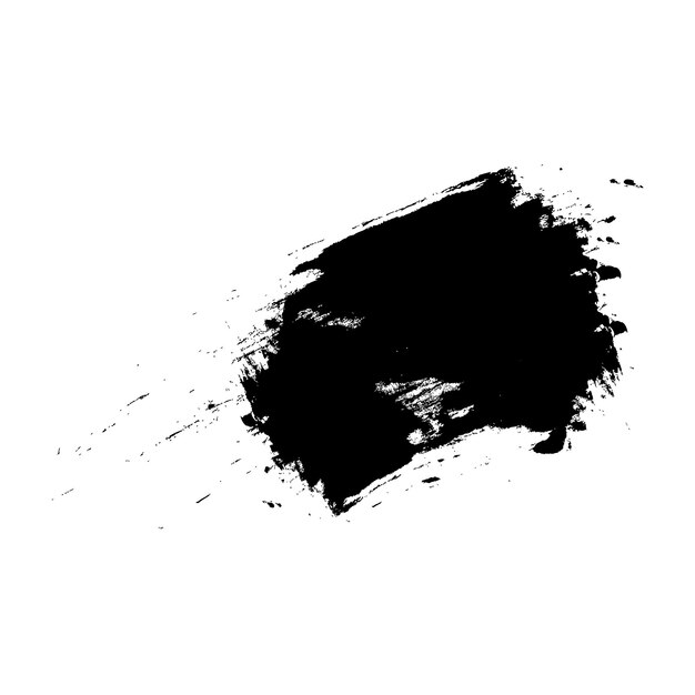 Elemento de diseño grunge de pincel con textura de angustia Pincel de tinta rectangular negro