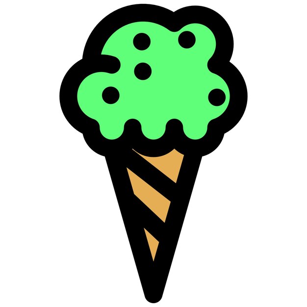 elemento de diseño del icono del cono de helado