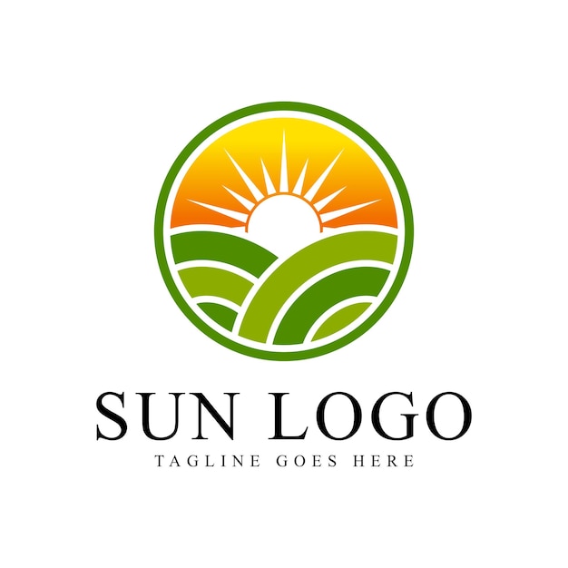 Elemento de diseño del icono del logotipo del sol