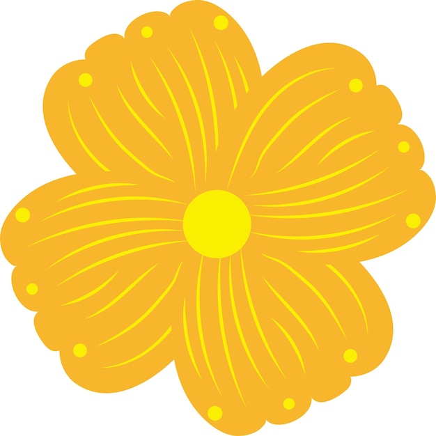 Vector elemento de diseño de ilustración de flor amarilla