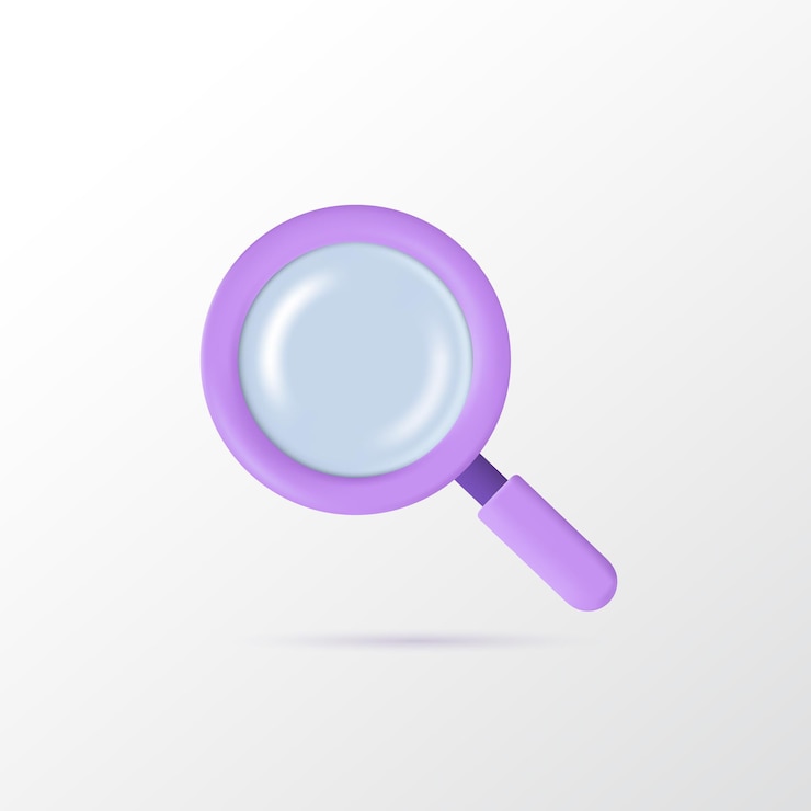 Vector elemento de diseño de ilustración de icono de vector 3d de lupa