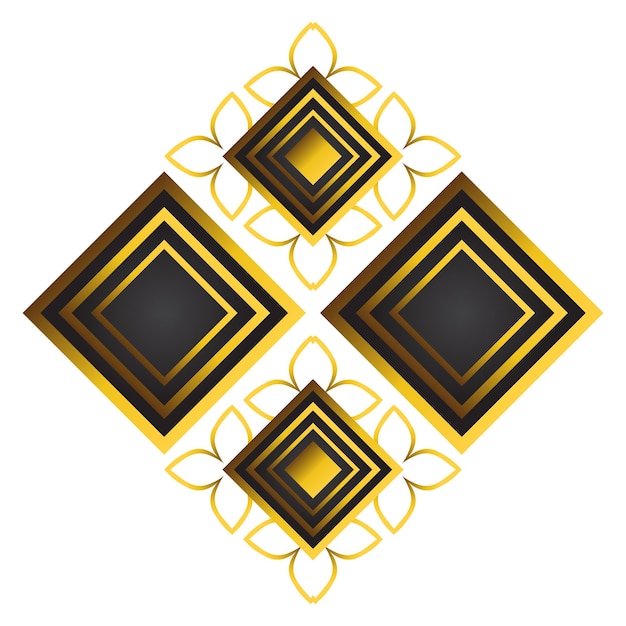 elemento de diseño de ilustración de ornamento floral dorado