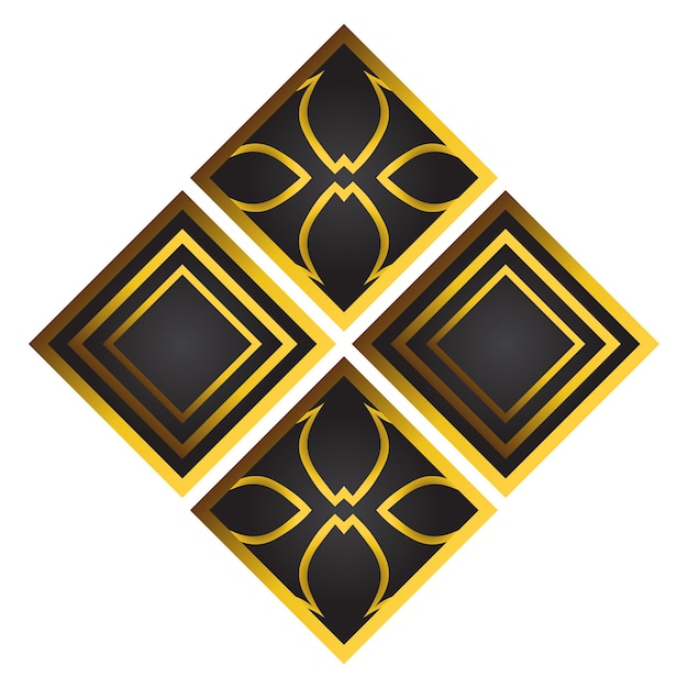 elemento de diseño de ilustración de ornamento floral dorado