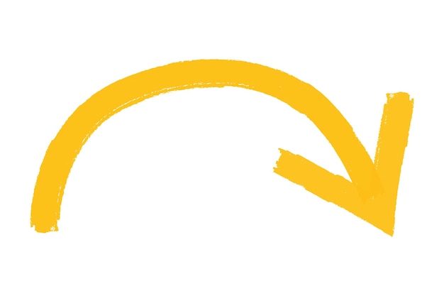 Elemento de diseño de la ilustración del vector de flecha de resaltado amarillo