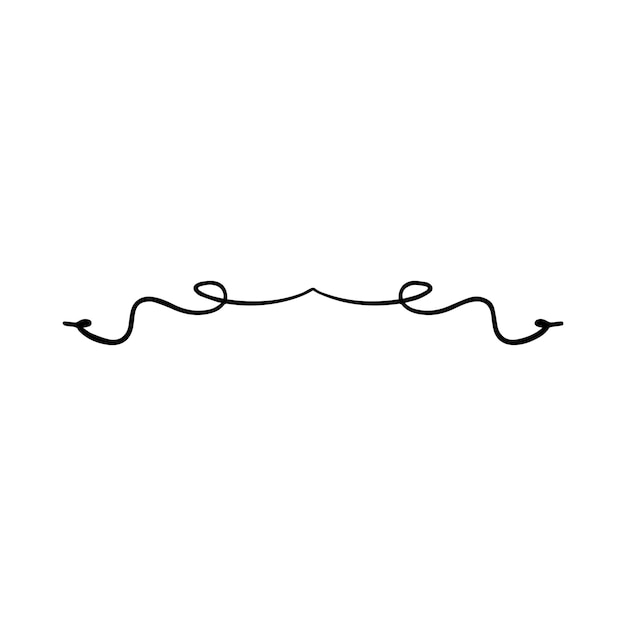 Elemento de diseño de ilustración vectorial del icono del divisor rizado dibujado a mano