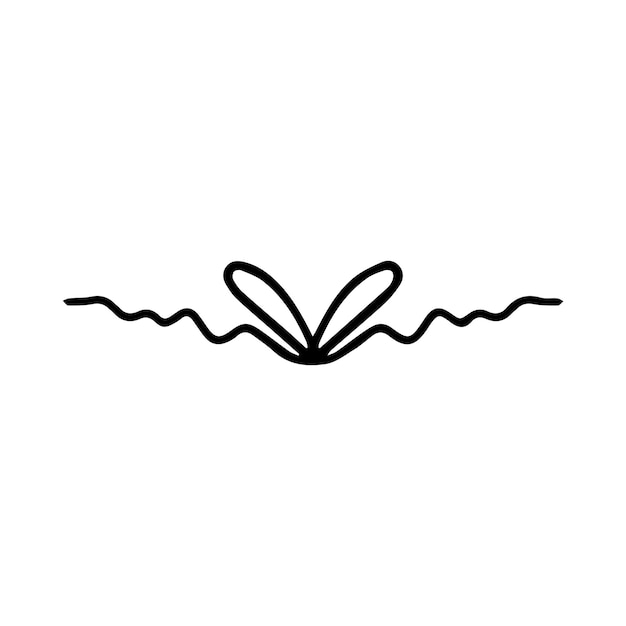 Elemento de diseño de ilustración vectorial del icono del divisor rizado dibujado a mano