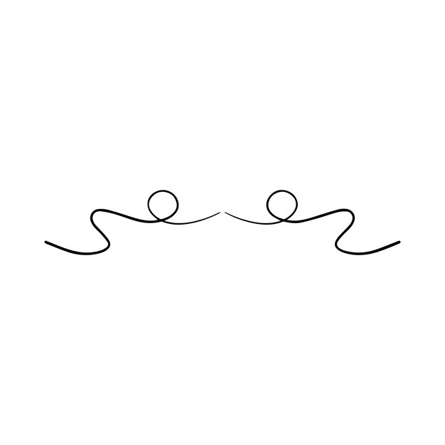 Elemento de diseño de ilustración vectorial del icono del divisor rizado dibujado a mano