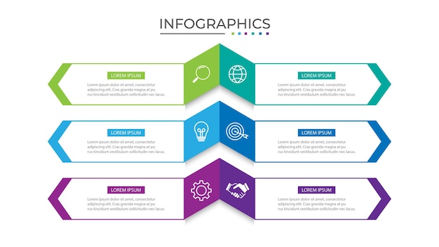 Vector elemento de diseño de infografía de línea de tiempo y opciones numéricas concepto de negocio con 6 pasos