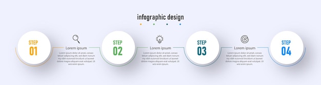 Elemento de diseño de infografía de línea de tiempo de plantilla creativa