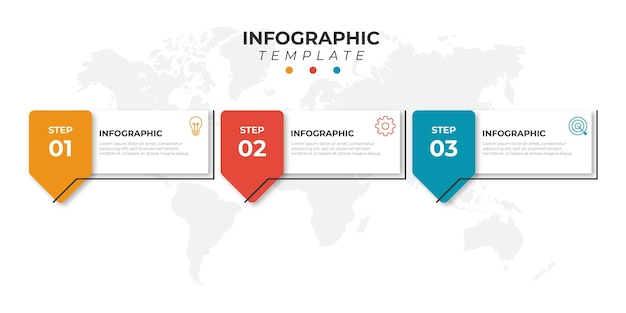 Elemento de diseño infográfico de línea de tiempo y opciones de número Concepto de negocio con 3 pasos Se puede utilizar para diagrama de diseño de flujo de trabajo diseño web de informe anual Plantilla de negocio de vector para presentación