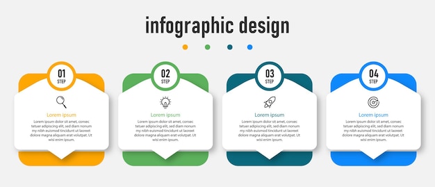 Elemento de diseño infográfico de pasos profesionales vector premium