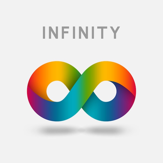 Elemento de diseño de letreros abstractos multicolores infinitos