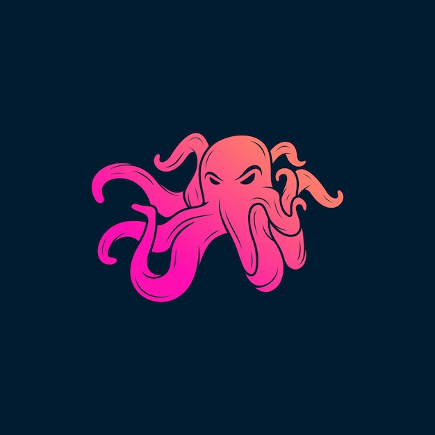 Elemento de diseño del logo de la mascota del pulpo para su negocio