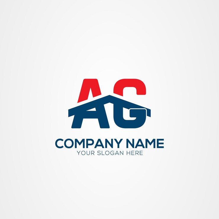 Vector elemento de diseño del logotipo de ag o ga creative modern letters
