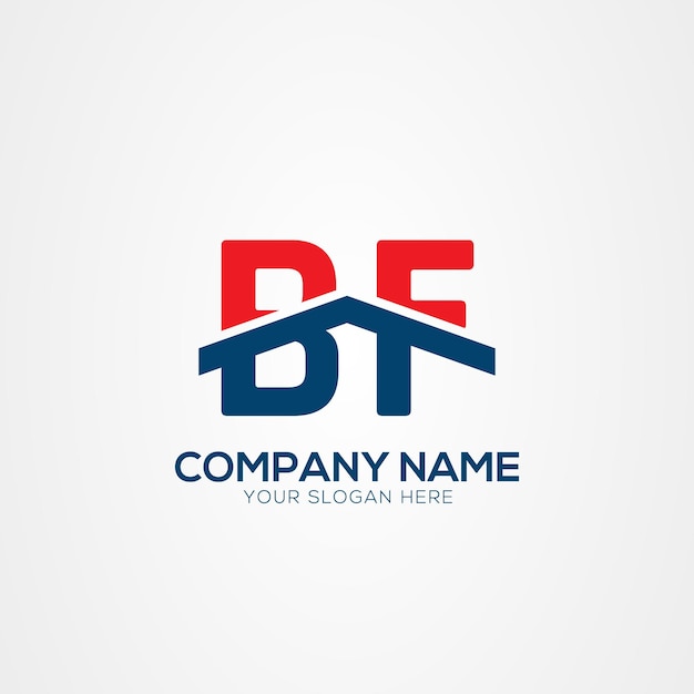 Elemento de diseño del logotipo de BF o FB Creative Modern Letters