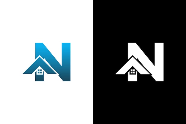 Elemento de diseño de logotipo de bienes raíces de letra N Plantilla de ilustración de vector de stock de letra N