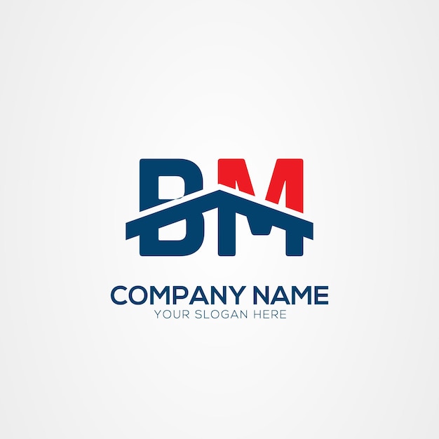 Elemento de diseño del logotipo de BM o MB Creative Modern Letters