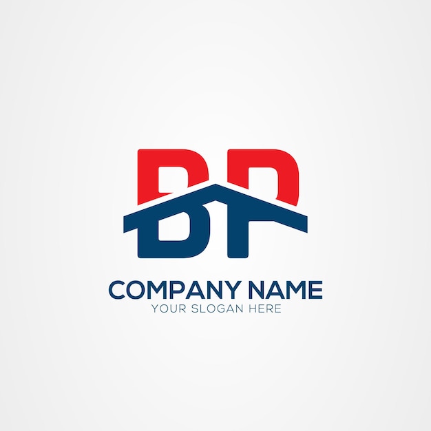 Elemento de diseño del logotipo de BP o PB Creative Modern Letters