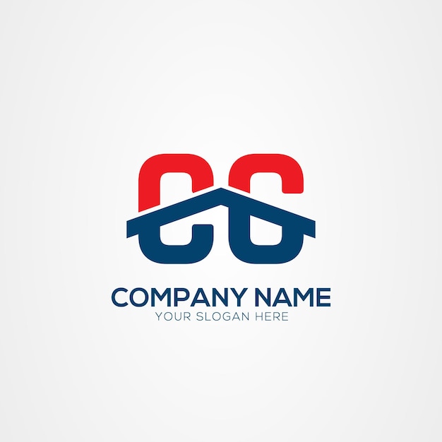 Elemento de diseño del logotipo CC o C Creative Modern Letters