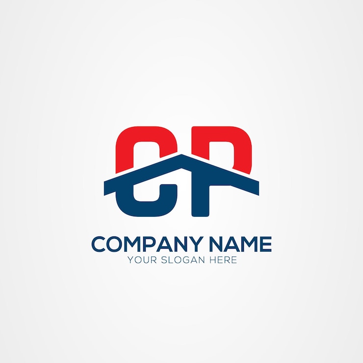 Vector elemento de diseño del logotipo de cp o pc creative modern letters