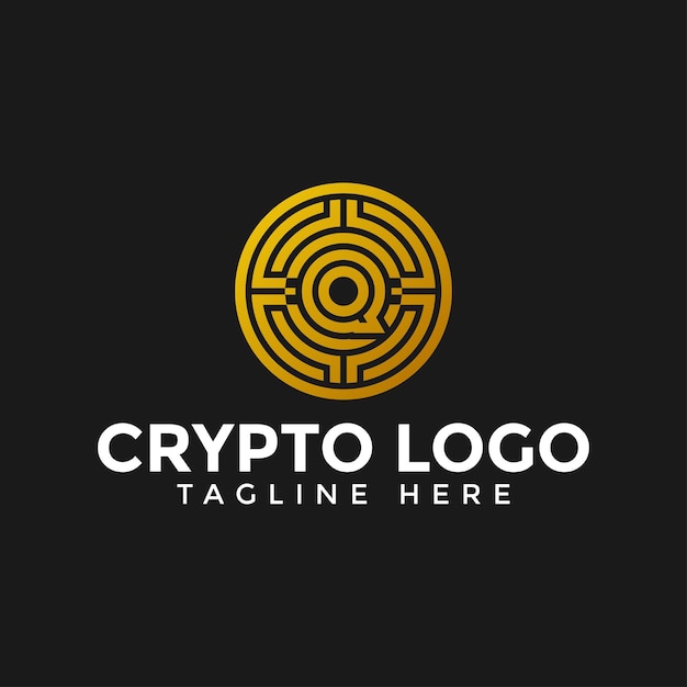 elemento de diseño de logotipo criptográfico de letra Q, diseño de logotipo empresarial criptográfico