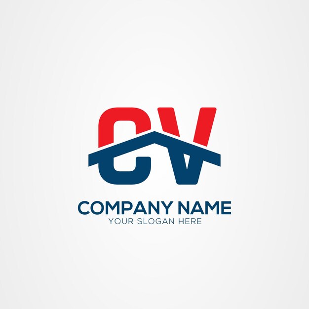 Elemento de diseño del logotipo de CV o VC Creative Modern Letters