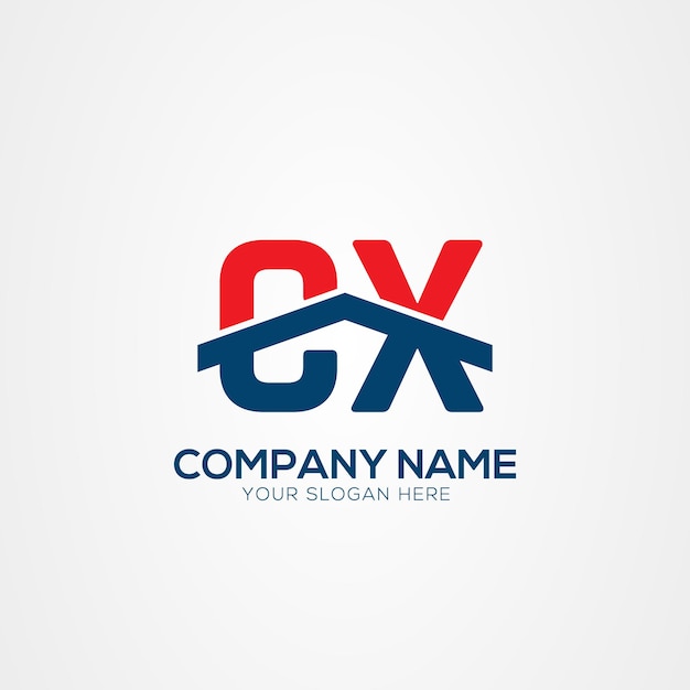 Elemento de diseño del logotipo de CX o XC Creative Modern Letters
