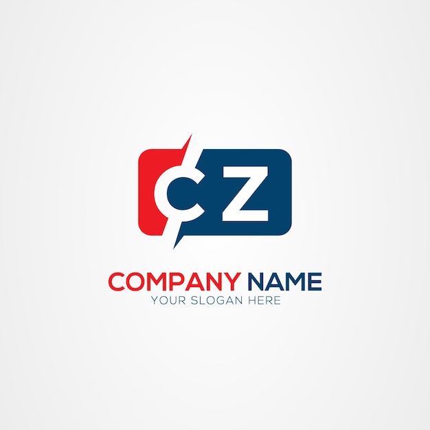 Elemento de diseño del logotipo CZ o ZC Creative Modern Letters