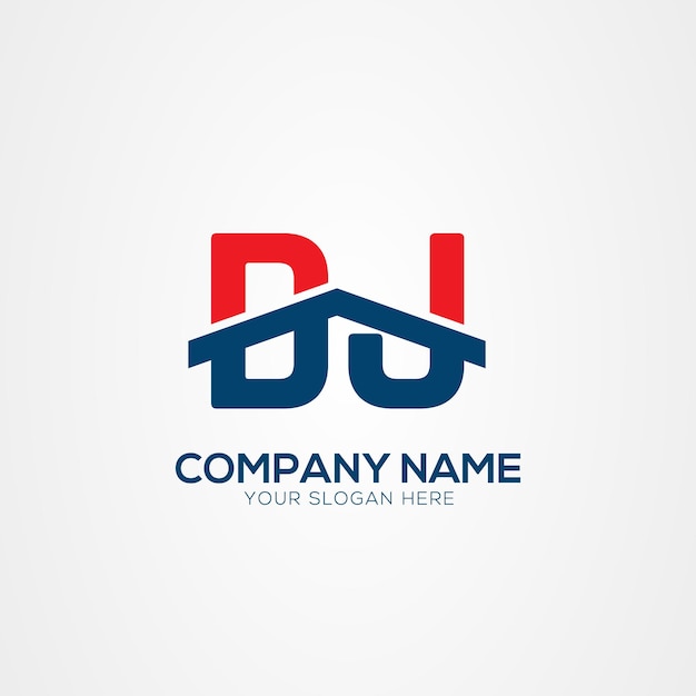 El elemento de diseño del logotipo de DJ o JD Creative Modern Letters