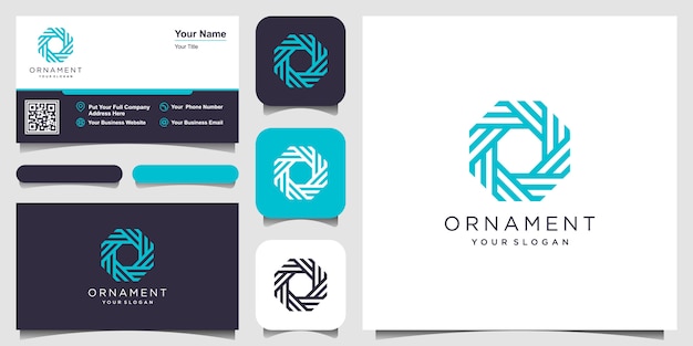 Elemento de diseño del logotipo de la empresa. Símbolos de adorno abstracto en forma de círculo. diseño de tarjeta de visita