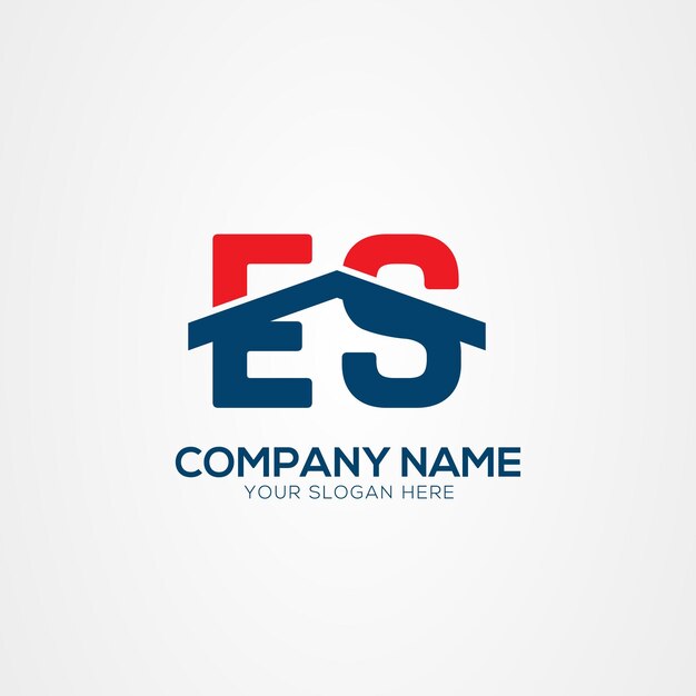 Elemento de diseño del logotipo de ES o SE Creative Modern Letters