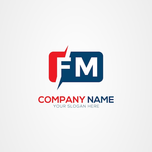 Elemento de diseño del logotipo de FM o MF Creative Modern Letters