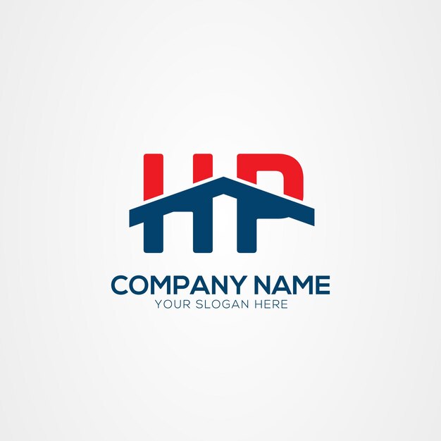 Elemento de diseño del logotipo de HP o PH Creative Modern Letters