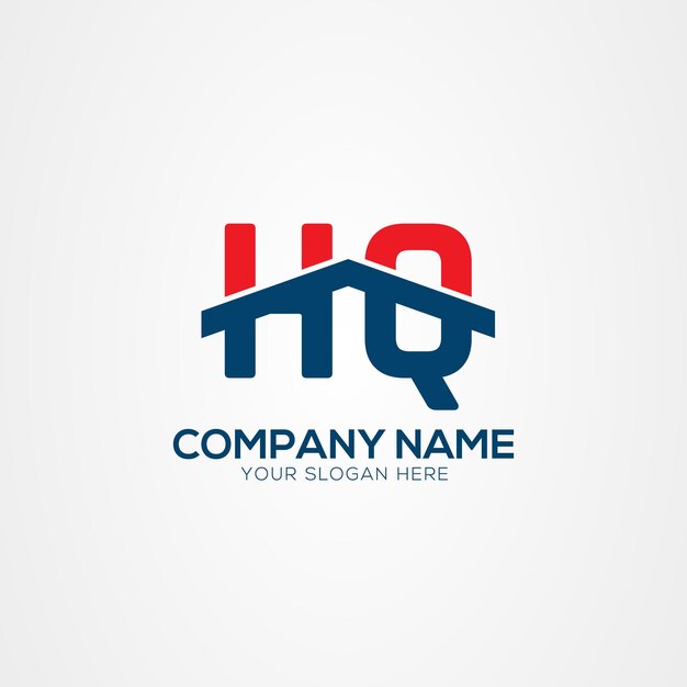 Elemento de diseño del logotipo HQ o QH Creative Modern Letters