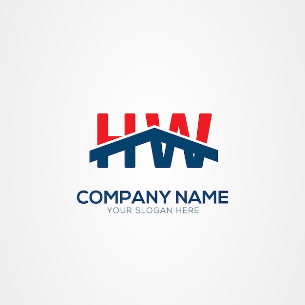 Elemento de diseño del logotipo HW o WH Creative Modern Letters