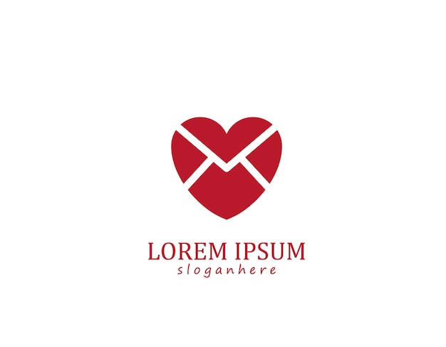 Elemento de diseño de logotipo de icono de amor de correo