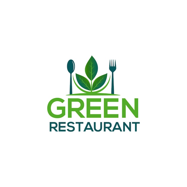 Elemento de diseño de logotipo de icono de comida verde comida verde saludable vegetariana Plantilla de logotipo de comida verde