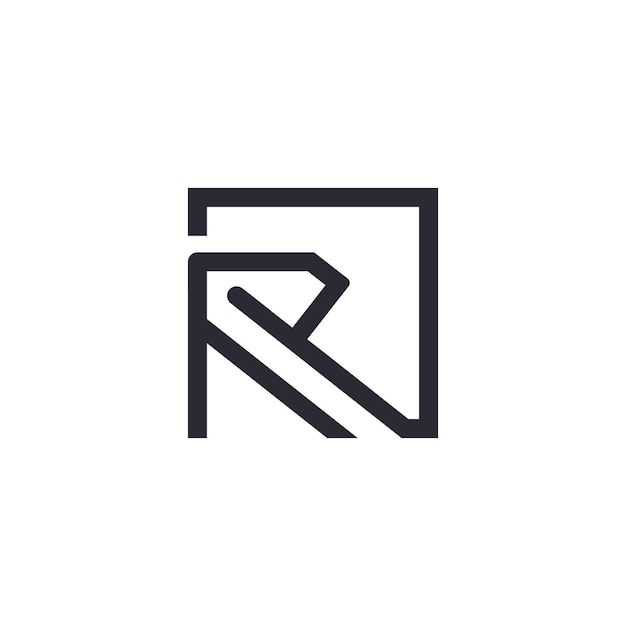 Elemento de diseño del logotipo de la letra R con concepto creativo moderno