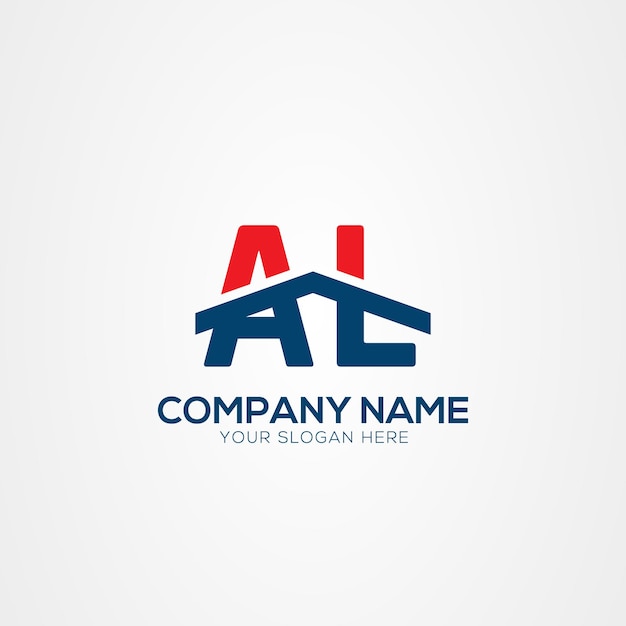 Elemento de diseño del logotipo de las letras modernas creativas AL o LA