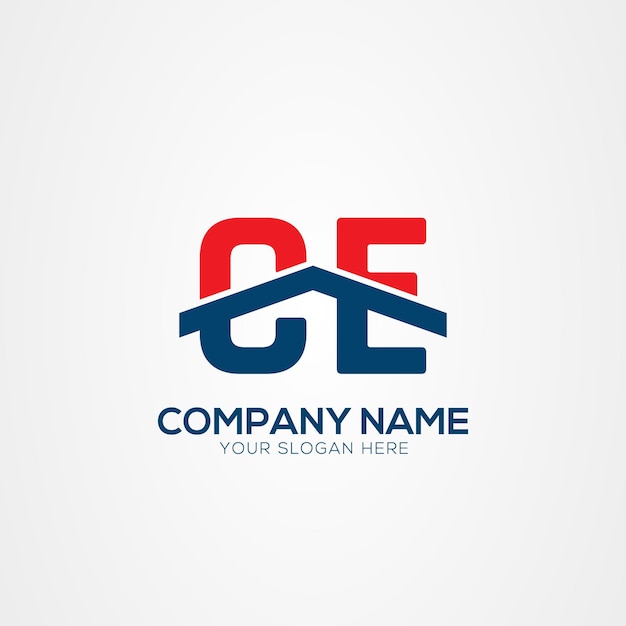 Elemento de diseño del logotipo de las letras modernas creativas CE o CE