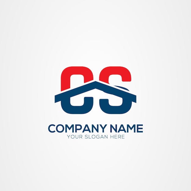 Elemento de diseño del logotipo de las letras modernas creativas CS o SC