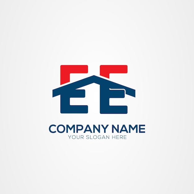 Elemento de diseño del logotipo de las letras modernas creativas EE o E