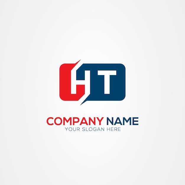 Elemento de diseño del logotipo de las letras modernas creativas HT o TH