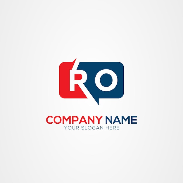 Elemento de diseño del logotipo de las letras modernas creativas RO o OR