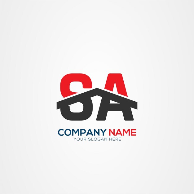 Elemento de diseño del logotipo de las letras modernas creativas SA o AS