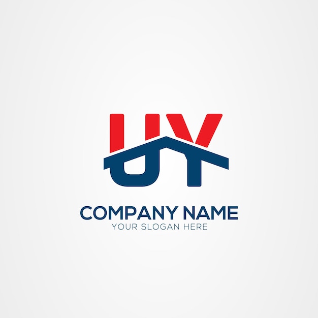 Elemento de diseño del logotipo de las letras modernas creativas UY o YU