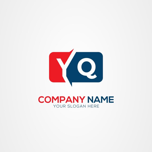 Elemento de diseño del logotipo de las letras modernas creativas YQ o QY