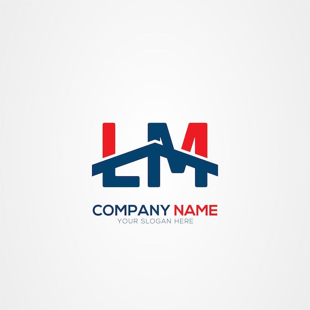Elemento de diseño del logotipo LM o ML Creative Modern Letters