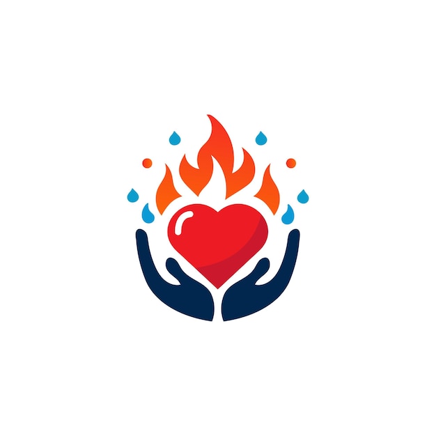 El elemento de diseño del logotipo Love Fire